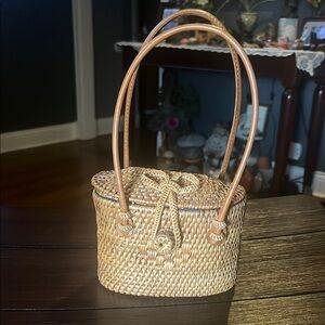 Trapeze Rattan Handbag